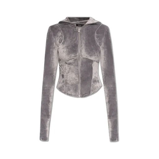 Misbhv Velour Embellished Zipped Hoodie