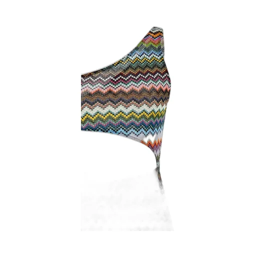 Missoni One-Shoulder Pixel-Effect Zigzag Swimwear Cover-Up