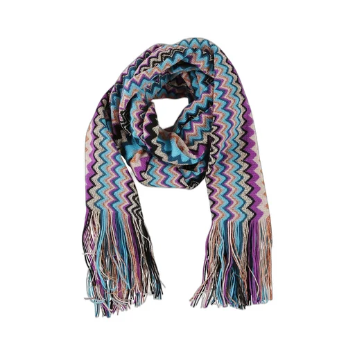 Missoni Zigzag Patterned Knitted Scarf