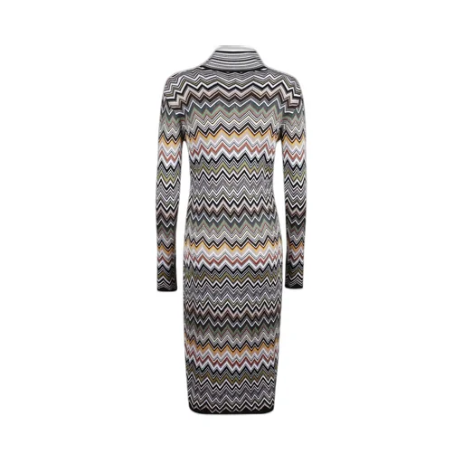 Missoni Zig-Zag Long Sleeved Midi Dress