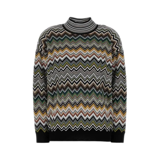 Missoni Zig-Zag Pattern Turtleneck Jumper