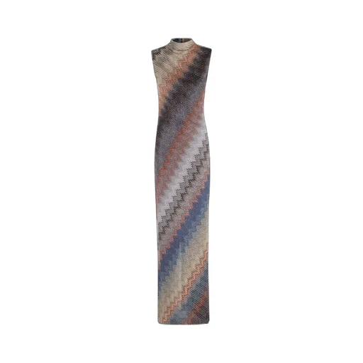 Missoni Zig-Zag High-Neck Sleeveless Dress