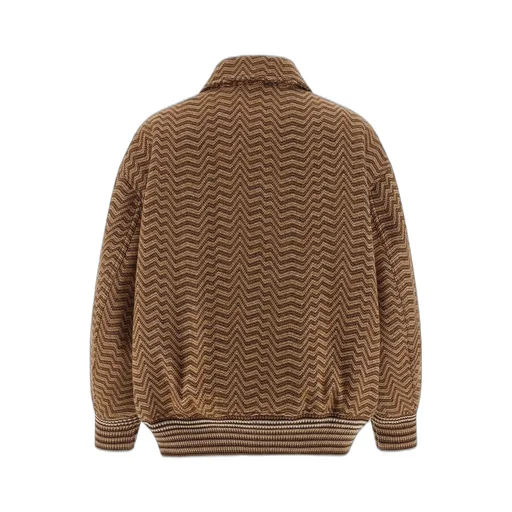 Missoni Irregular Chevron Patterned Bomber Jacket