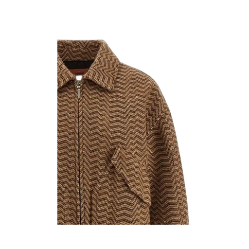 Missoni Irregular Chevron Patterned Bomber Jacket