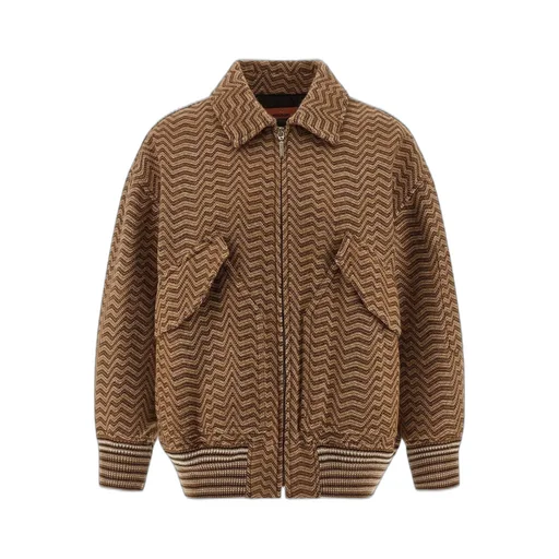 Missoni Irregular Chevron Patterned Bomber Jacket