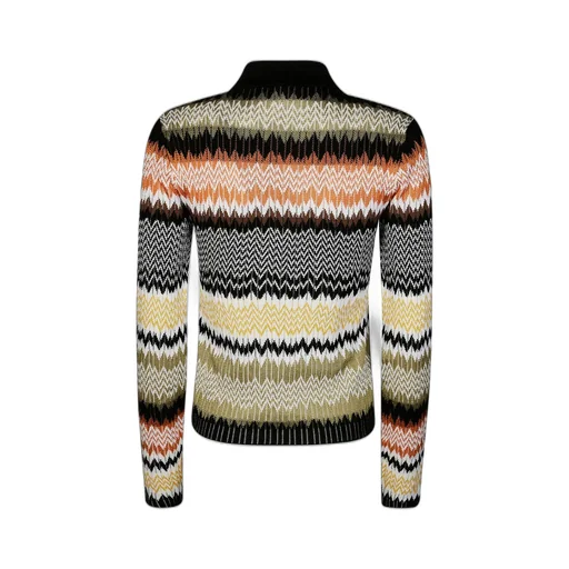 Missoni Long-Sleeved Zigzag Patterned Polo Shirt
