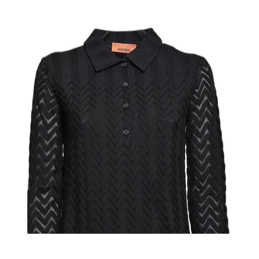 Missoni Button Detailed Long-Sleeved Polo Mini Dress