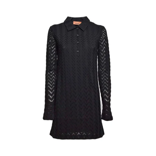 Missoni Button Detailed Long-Sleeved Polo Mini Dress