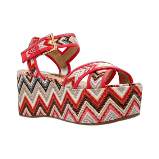 Missoni Patterned Buckled Platform Sandals