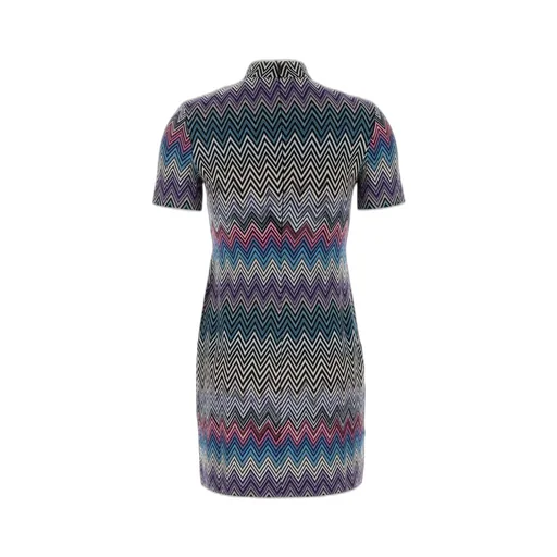 Missoni Zigzag Mock Neck Mini Dress