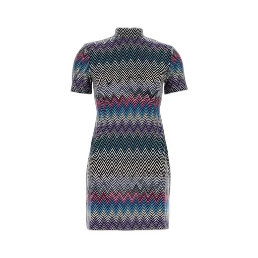 Missoni Zigzag Mock Neck Mini Dress