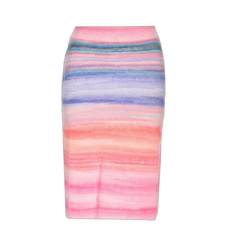 Missoni Striped Brushed-Effect Straight-Hem Midi Skirt