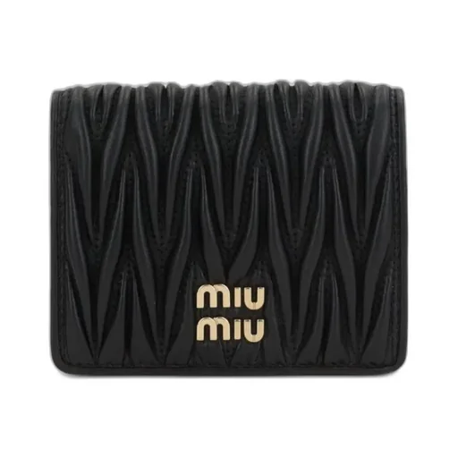 Miu Miu Logo-Lettering Matelassé Bi-Fold Wallet