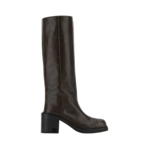 Miu Miu Leather Biker Boots