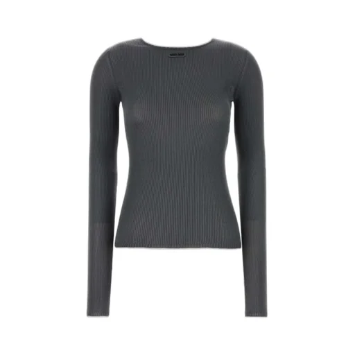 Miu Miu Logo-Patch Ribbed Top