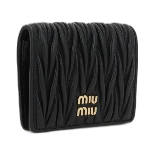 Miu Miu Logo-Lettering Matelassé Bi-Fold Wallet