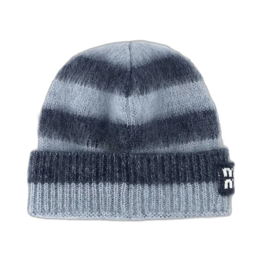 Miu Miu Logo-Patch Striped Beanie