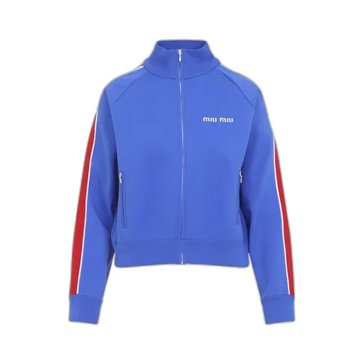 Miu Miu Logo-Embroidered Zipped Cardigan
