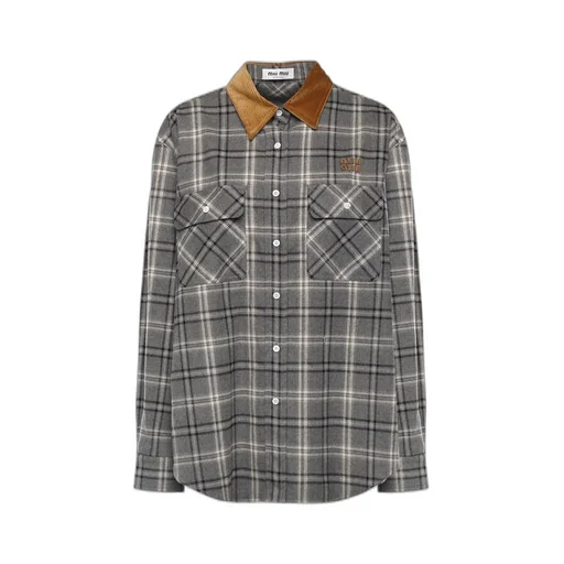 Miu Miu Button-Up Checked Shirt