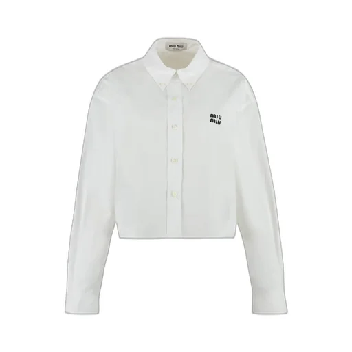 Miu Miu Logo Embroidered Buttoned Shirt