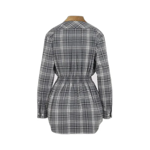 Miu Miu Long-Sleeved Checked Dress