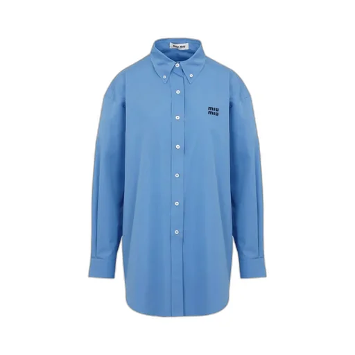 Miu Miu Logo Embroidered Buttoned Shirt