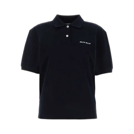 Miu Miu Logo-Embroidered Short-Sleeved Polo Shirt