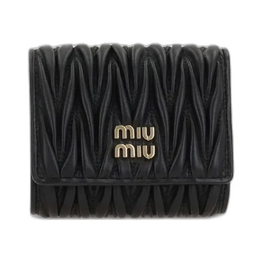 Miu Miu Matelassé Logo-Lettering Wallet