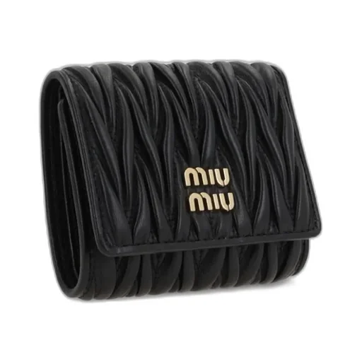 Miu Miu Matelassé Logo-Lettering Wallet