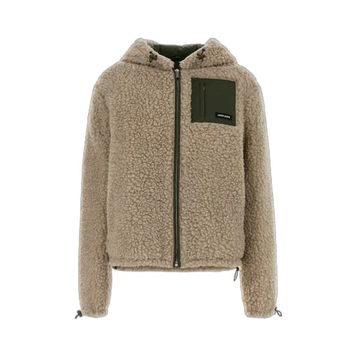 Miu Miu Logo-Patch Zipped Hooded Jacket