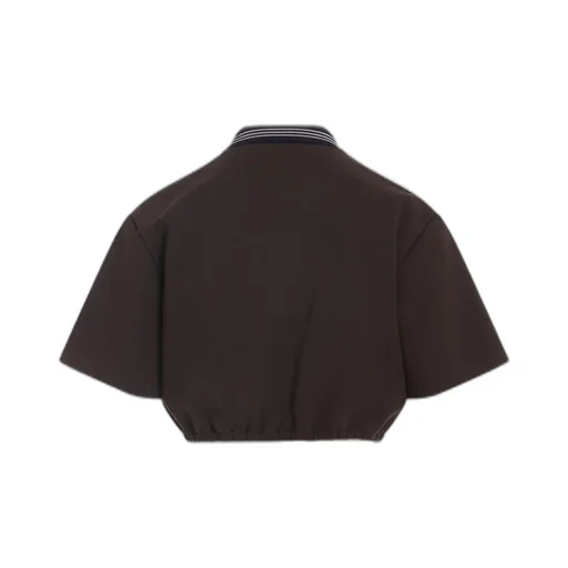 Miu Miu Short-Sleeved Cropped Polo Shirt