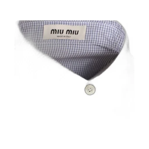 Miu Miu Checked Poplin Cropped Shirt