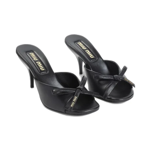 Miu Miu High-Heeled Bow Mules