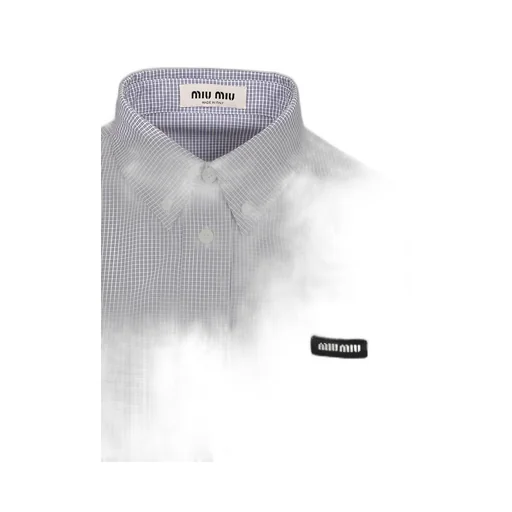 Miu Miu Checked Poplin Cropped Shirt