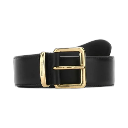Miu Miu Logo Engraved Buckle Belt