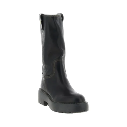 Miu Miu Round-Toe Slip-On Boots