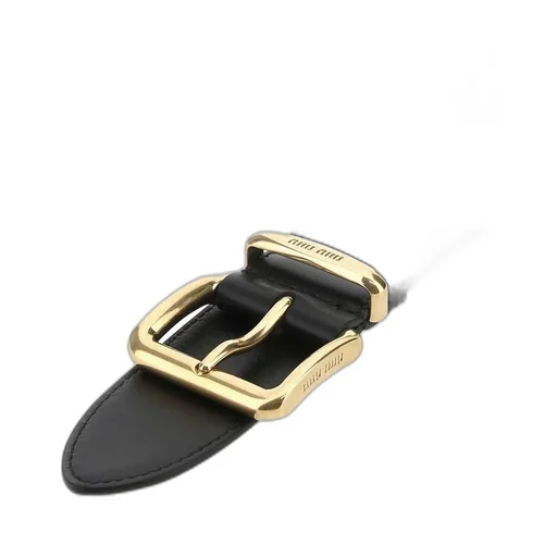 Miu Miu Logo Engraved Buckle Belt