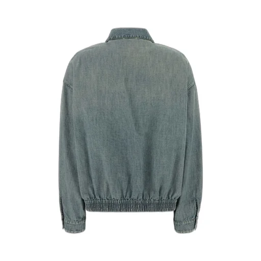 Miu Miu Logo-Detailed Zipped Denim Jacket