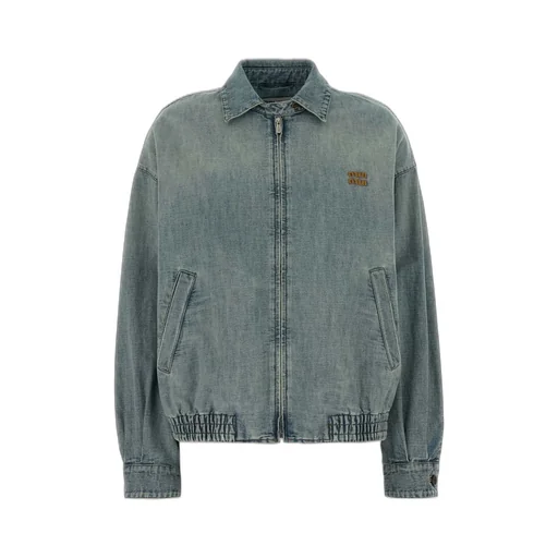 Miu Miu Logo-Detailed Zipped Denim Jacket