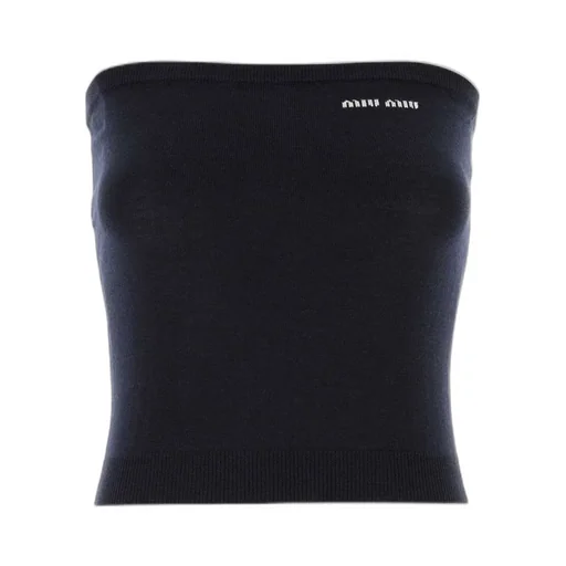 Miu Miu Strapless Knitted Top
