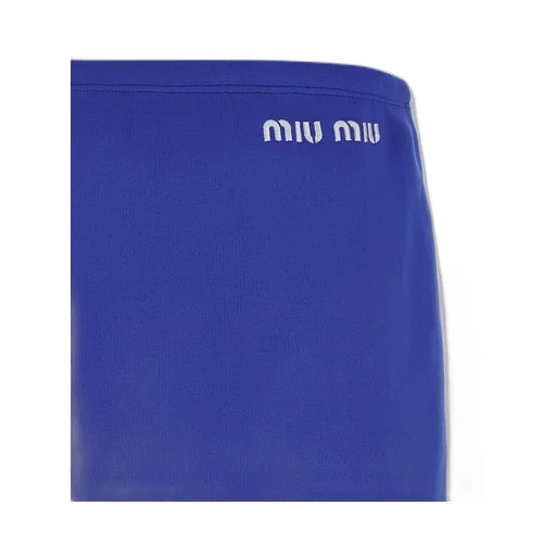 Miu Miu Logo Embroidered Mini Skirt