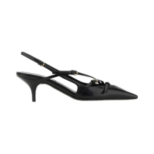 Miu Miu Buckle-Embellished Pointed Toe Slingback Pumps