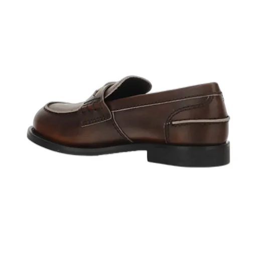 Miu Miu Logo Embossed Slip-On Penny Loafers