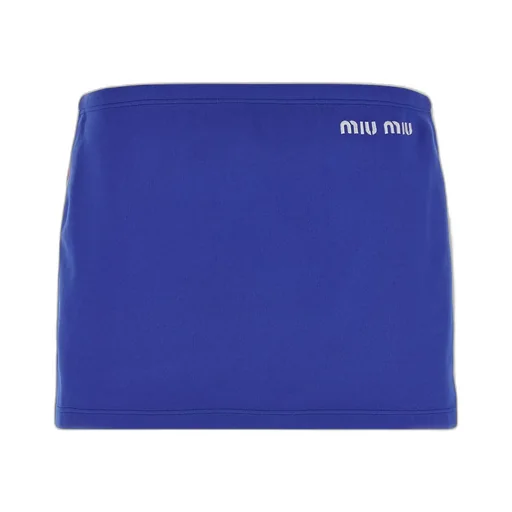 Miu Miu Logo Embroidered Mini Skirt