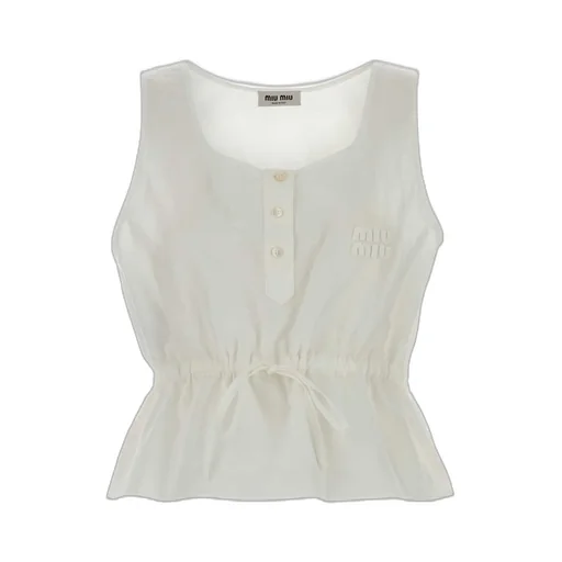 Miu Miu Sleeveless Drawstring Top