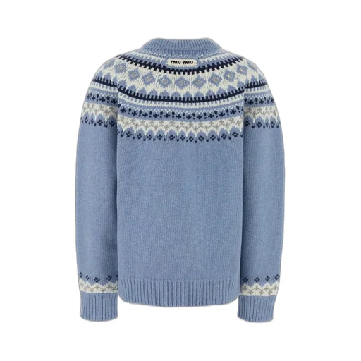 Miu Miu Pattern-Jacquard Crewneck Knitted Jumper
