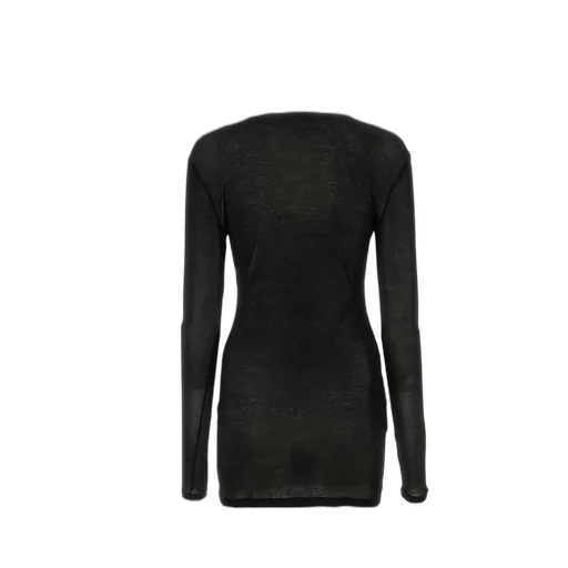 Miu Miu Logo-Patch Long-Sleeved Dress