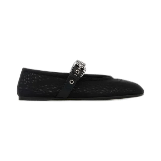 Miu Miu Logo-Embroidered Ballerines