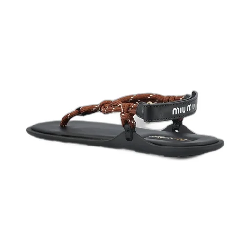 Miu Miu Cord-Strap Round-Toe Sandals