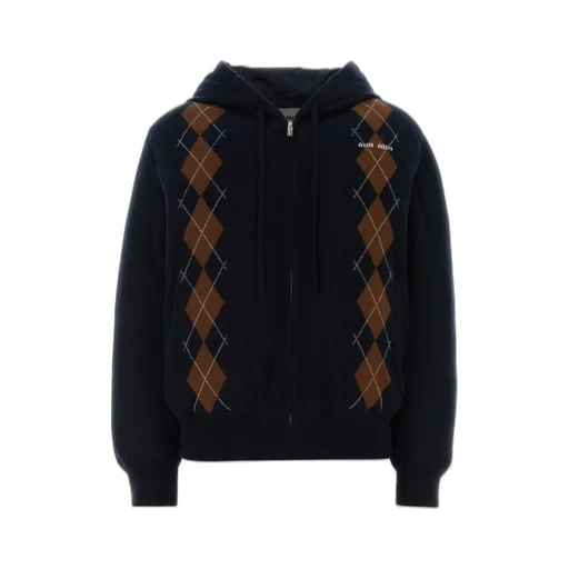 Miu Miu Zip-Up Drawstring Down Jacket